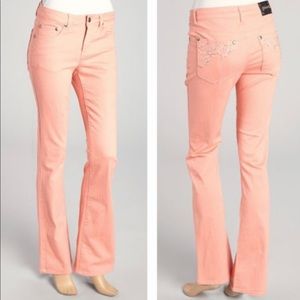 Tru Luxe Salmon Embellished Bling Boot Cut Jeans - Size 16